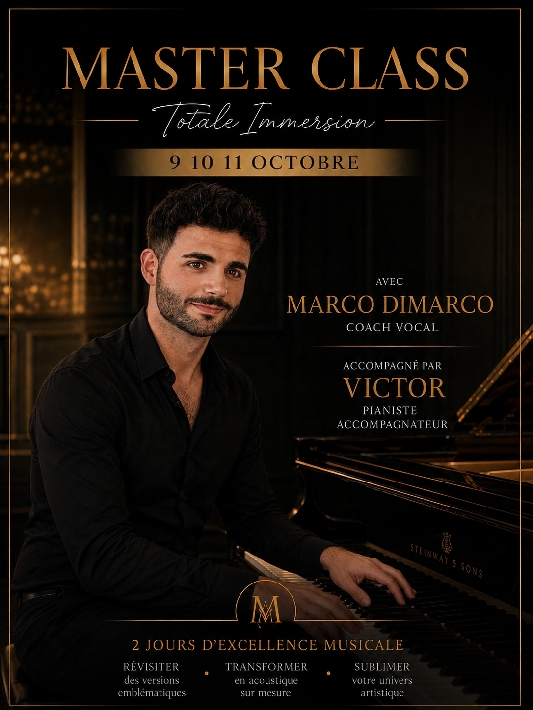 Affiche Master Class Totale Immersion — Marco Dimarco accompagné par Victor, pianiste