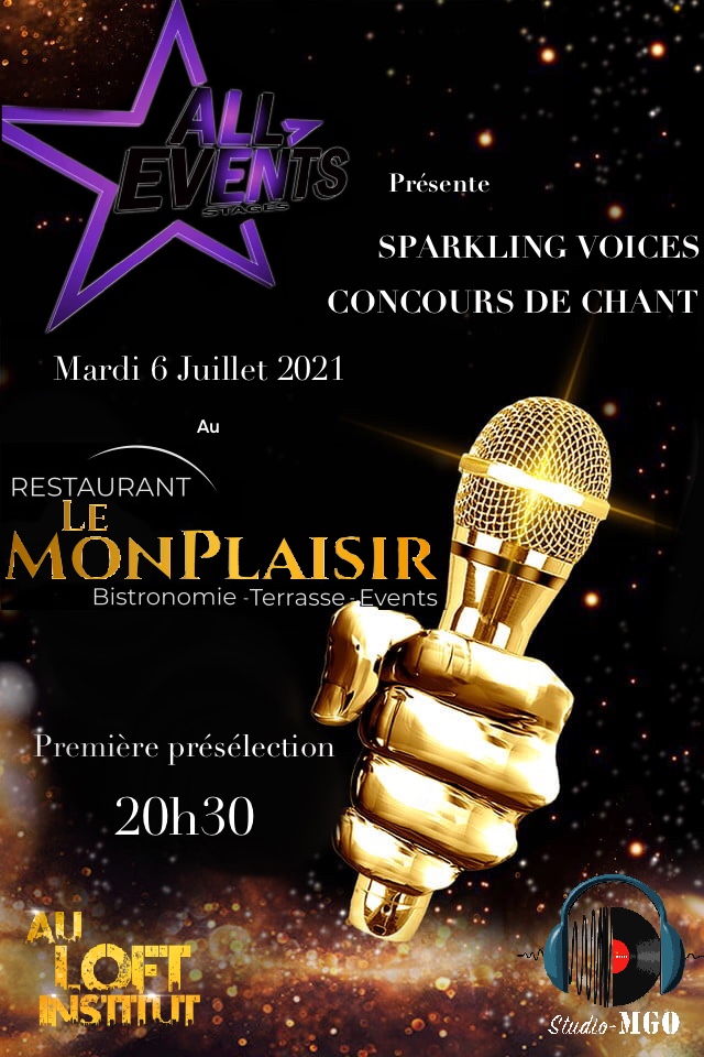 Affiche Sparkling Voices — Première présélection au Restaurant Le MonPlaisir