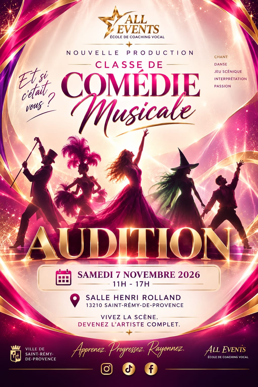 Affiche Audition Classe de Comédie Musicale