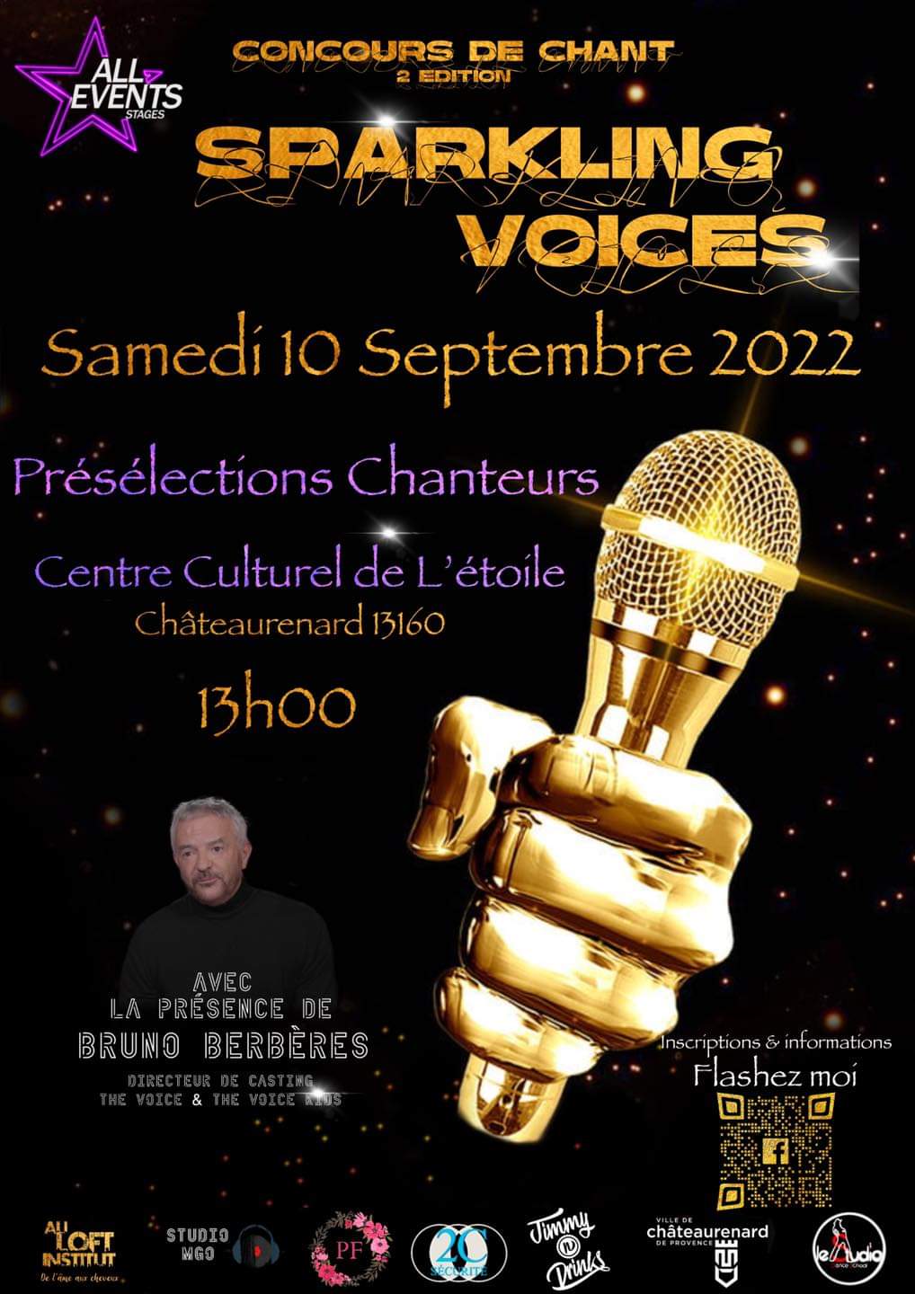 Affiche Sparkling Voices 2e édition — Centre Culturel de l'Étoile, Châteaurenard